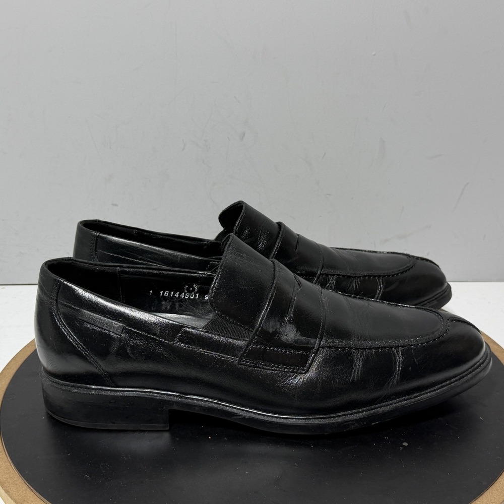 Mephisto Air-Jet Shoes Mens Size 10 Black Leather Slip On Dress Made France